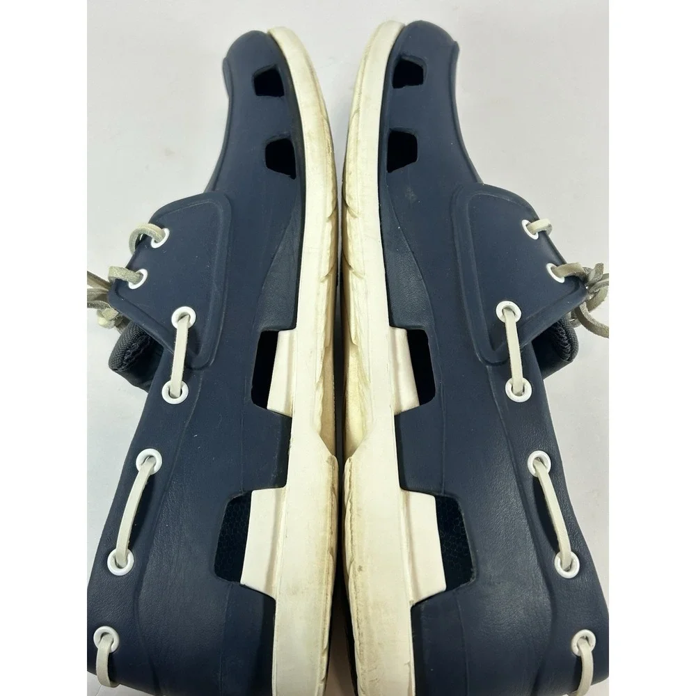 Crocs Boat Shoes Mens 12 Navy Blue Beach Line Boat Shoe Nautical Casual
